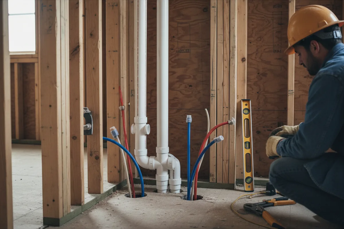 Drain and supply rough-in during Toilet Repair and Installation in Falls Of Rough